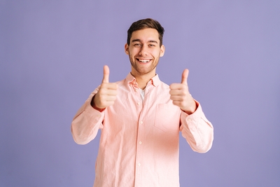 Young Man Thumbs Up