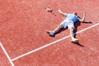Exhausted Tennis Player